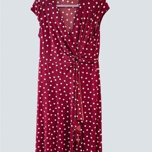 Robbie Bee Red and White Polka Dot Dress